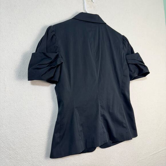 Elie Tahari Snap Button Closure Notched Lapel Collar Size Medium Black Blazer - Picture 4 of 9